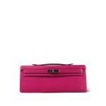 Kelly Cut Clutch Rose Tyrien Epsom Palladium Plated Q Square Stamp