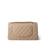 Beige Lambskin Quilted Classic Flap Medium Gold Hardware - Image 4