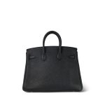 Birkin 25 Noir Veau Togo Palladium Plated A Stamp - Image 7