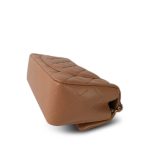 Dark Beige Lambskin Quilted Mini Top Handle Light Gold Hardware - Image 6