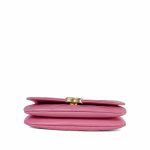 23A Pink Calfskin Quilted Phone Holder With Chain Aged Gold Hardware - Image 5