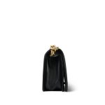 Black Gold Python Lambskin Old Medium Boy Bag Aged Gold Hardware - Image 5
