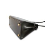 Mini Kelly 20 Dark Brown Box Calfskin Gold Plated O Circle Stamp - Image 6