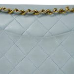 Light Blue Lambskin Quilted Classic Flap Medium Gold Hardware - Image 5