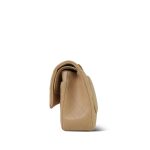 Beige Clair Lambskin Quilted Classic Flap Medium GHW - Image 2
