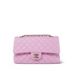 22S Pink Caviar Quilted Classic Flap Medium LGHW