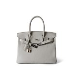 Birkin 30 Gris Perle Togo Palladium Plated D Stamp - Image 9
