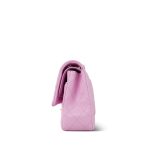 22S Pink Caviar Quilted Classic Flap Medium LGHW - Image 4