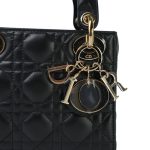 Mini Lady Dior Bag Black Lambskin Cannage - Image 3