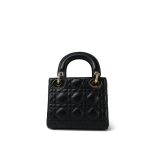 Mini Lady Dior Bag Black Lambskin Cannage - Image 8