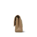 22A Dark Beige Caviar Quilted Medium Classic Flap Light Gold Hardware - Image 8