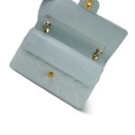Light Blue Lambskin Quilted Classic Flap Medium Gold Hardware - Image 15