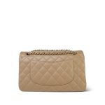 22A Dark Beige Caviar Quilted Medium Classic Flap Light Gold Hardware - Image 9