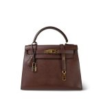 Kelly Sellier 28 Brown Courchevel Gold Plated (V) Stamp