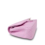 22S Pink Caviar Quilted Classic Flap Medium LGHW - Image 12