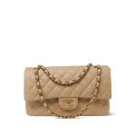 Beige Clair Lambskin Quilted Classic Flap Medium GHW - Image 10
