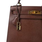Kelly Sellier 28 Brown Courchevel Gold Plated (V) Stamp - Image 2