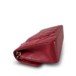 19B Red Caviar Quilted Small Classic Flap Light Gold Hardware - Image 4