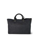 20A Black Mixed Fibers Medium Deauville Tote Light Gold Hardware - Image 3
