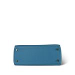 Kelly 28 Retourne Bleu Izmir Turquoise Veau Togo Gold Plated R Square Stamp - Image 15