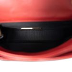 Red Lambskin Quilted Single Flap Chain Leather Link Bag - Image 14