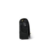 Black Lambskin Quilted Full Flap Medium CC Bag Gold Hardware - Image 5