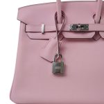 Birkin 25 Rose Sakura Swift Palladium Plated D Stamp - Image 13