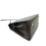 Mini Kelly 20 Dark Brown Box Calfskin Gold Plated O Circle Stamp - Image 4