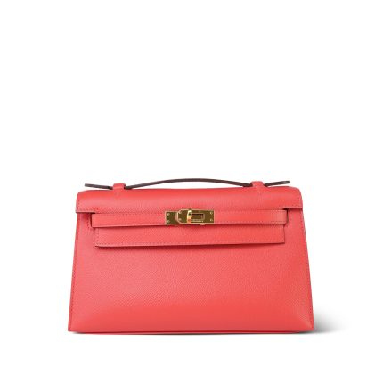 Kelly Pochette Rose Jaipur Epsom Gold Plated X Stamp