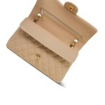Beige Clair Lambskin Quilted Classic Flap Medium GHW - Image 11