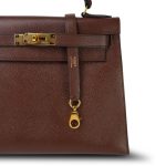Kelly Sellier 28 Brown Courchevel Gold Plated (V) Stamp - Image 3