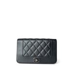 Charcoal 20A Mademoiselle Caviar Quilted Wallet on Chain (WOC)