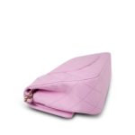 22S Pink Caviar Quilted Classic Flap Medium LGHW - Image 8