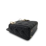 Mini Lady Dior Bag Black Lambskin Cannage - Image 5