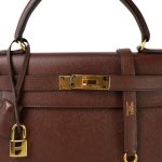 Kelly Sellier 28 Brown Courchevel Gold Plated (V) Stamp - Image 4