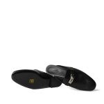 Black Oz Mule Sandals Palladium Plated Hardware Size 39 - Image 4