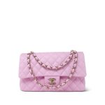 22S Pink Caviar Quilted Classic Flap Medium LGHW - Image 3