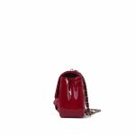 23K Red Patent Camellia Single Flap Bag Silver Hardware - Image 4
