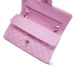 22S Pink Caviar Quilted Classic Flap Medium LGHW - Image 16