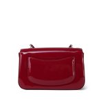 23K Red Patent Camellia Single Flap Bag Silver Hardware - Image 5