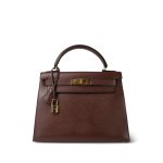 Kelly Sellier 28 Brown Courchevel Gold Plated (V) Stamp - Image 6