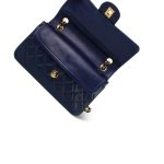 Navy Lambskin Quilted Classic Flap Small Gold Hardware - Image 11