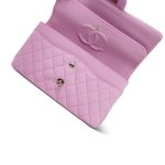 22S Pink Caviar Quilted Classic Flap Medium LGHW - Image 14