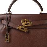Kelly Sellier 28 Brown Courchevel Gold Plated (V) Stamp - Image 8