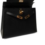 Kelly Sellier 25 Noir Veau Epsom Leather Gold Plated Hardware Y Stamp - Image 16