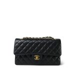 Black Caviar Quilted Medium Classic Flap GHW