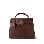 Kelly Sellier 28 Brown Courchevel Gold Plated (V) Stamp - Image 9