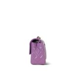 20C Purple Patent Quilted Mini Rectangular Flap Light Gold Hardware - Image 3