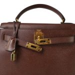Kelly Sellier 28 Brown Courchevel Gold Plated (V) Stamp - Image 10