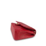 22P Red Caviar Quilted Medium Classic Flap Light Gold Hardware - Image 5